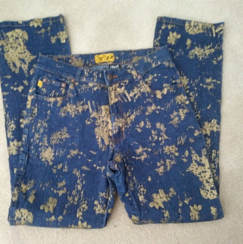 Paint Splattered Blue Jeans Womens Sz 9